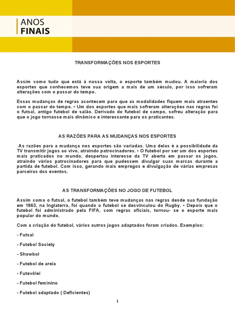 Texto Sobre Futebol | PDF