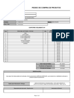 Pedido de compra de produtos e serviços para manutenção