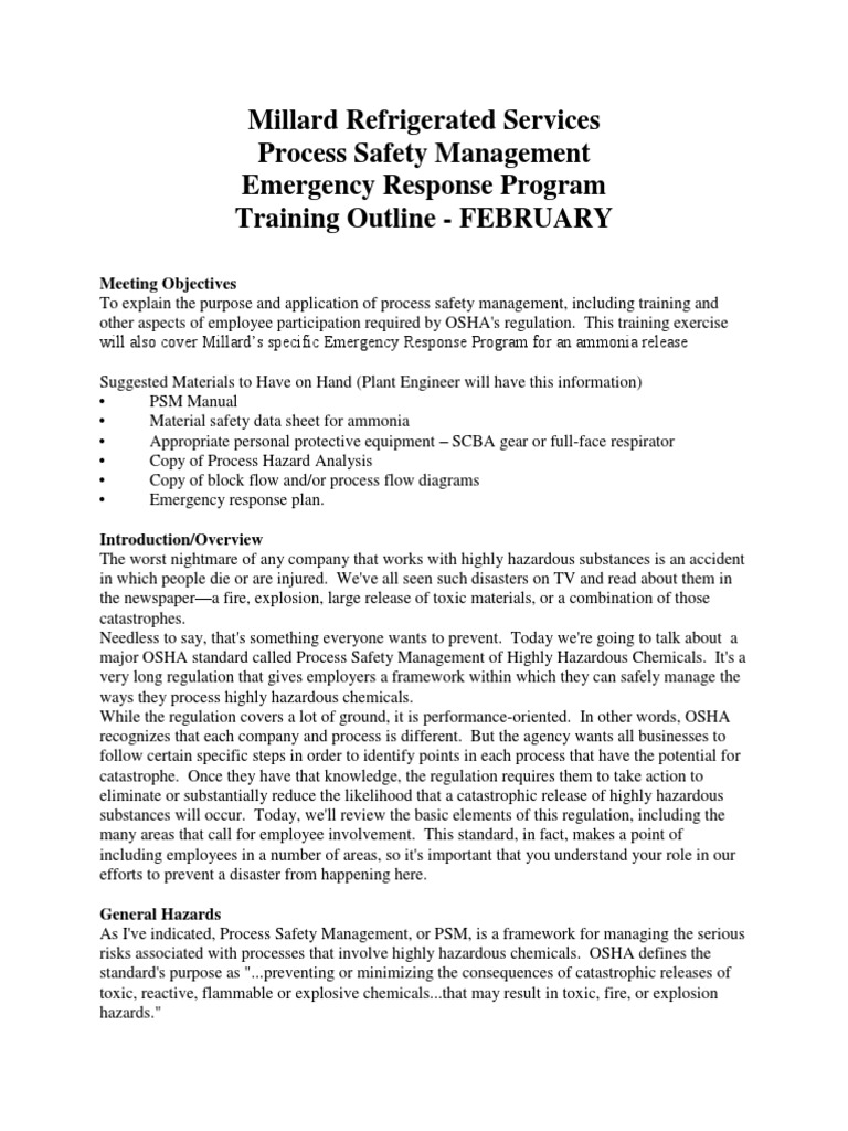 4.D Process Safety Management Emergency Response Training PDF
