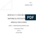 Artifact #1: Exploration of Historical Foundations in Special Education