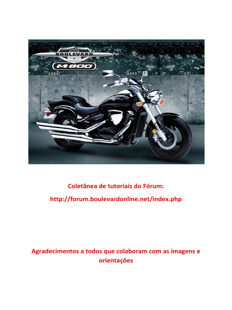 Tutoriais de Manutenção Suzuki Boulevard | PDF | Diodo emissor de luz |  Motocicleta