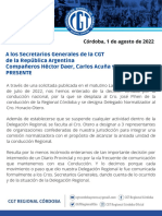 CGT - Comunicado Por Normalización 1-8-22