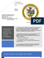 Valoración y Control de Riesgos Que Causan Accidentes