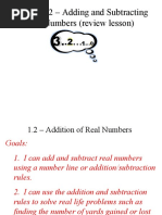 1-2 - Adding and Subtracting Real Numbers