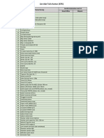 List Alat Tulis Kantor (ATK) : Head Office Bizpark No. Nama Barang Jumlah Kebutuhan Saat Ini