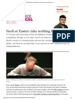 Bach at Easter - Take Nothing For Granted - Music - Guardian - Co