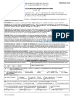 Create/Update Importer Identity Form: U.S. Customs and Border Protection