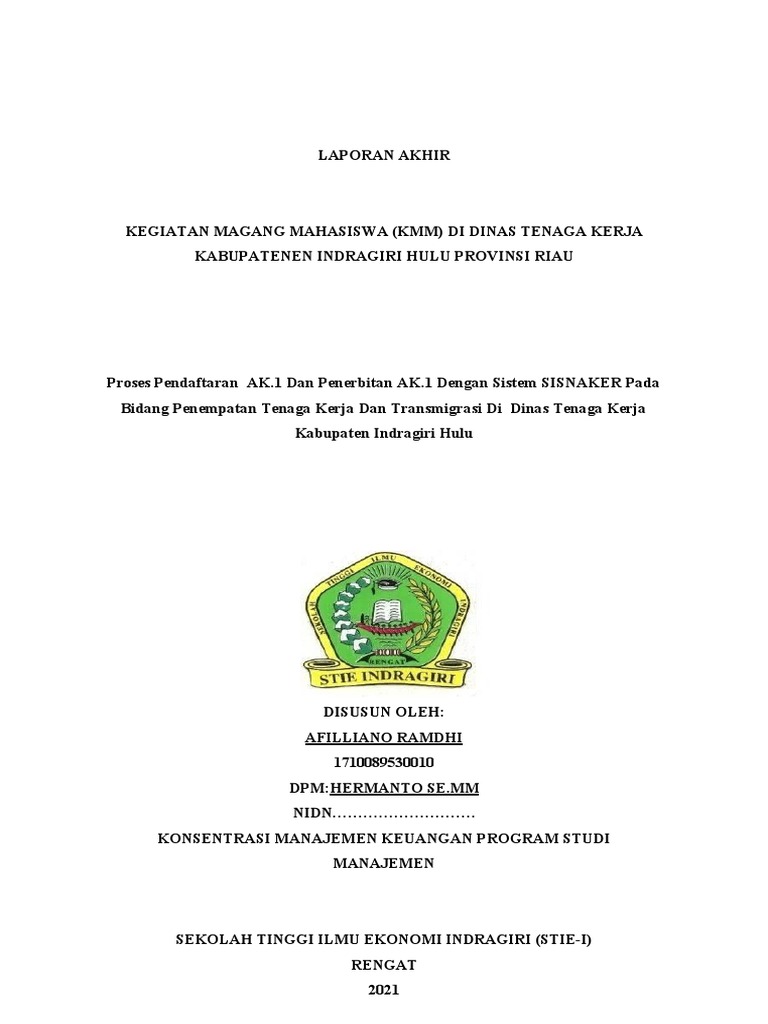 Laporan Magang Mahasiswa Ekonomi | PDF