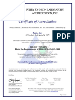 Testo Inc Accreditation Certificate ISO 17025
