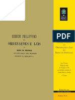 ALMEIDA, C. M. Código Filipino, Ou, Ordenações e Leis Do Reino de Portugal - Recopiladas Por Mandado d’El-Rey D. Filipe I. Tomo 1, 2012