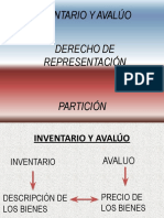 Inventario Avaluo. Dcho Representación y Partción