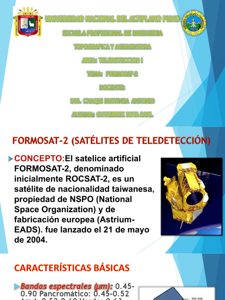 FORMOSAT-2: Satélite de Observación y Gestión Territorial | PDF | Imagen