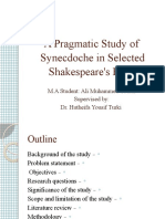 Pragmatic Study of Synecdoche in Selected Shakespeare's Plays