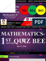 Regional Training of Teachers On Critical Content in Mathematics 8