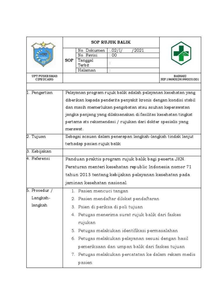 Sop Rujuk Balik | PDF | Pengembangan Diri