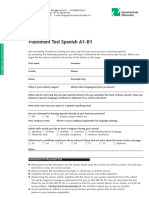 Dokumen - Tips Placement Test Spanish A1 b1 A1 A2 b1 b2 c1 c2 Diploma Notes Instructions