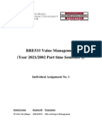 BRE533 Value Management Workshop Report