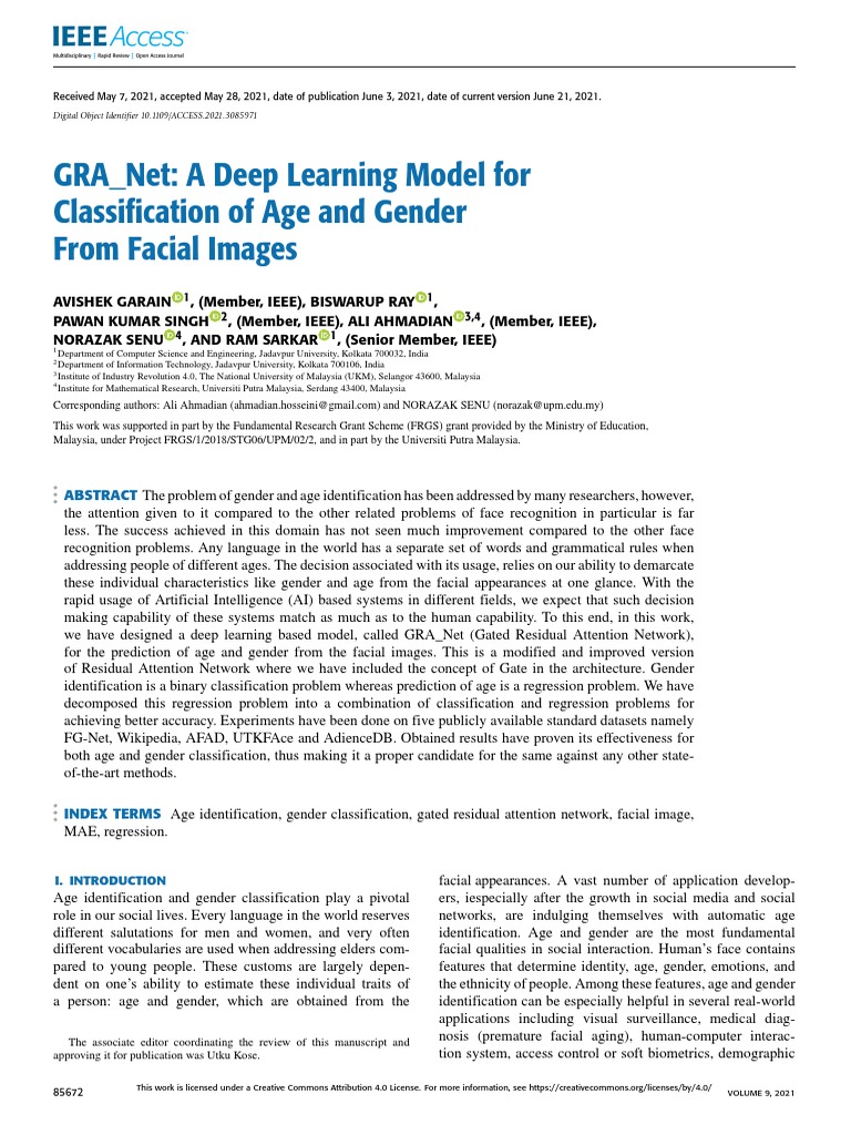 GRA_Net: Age and Gender Classification Model | PDF | Deep Learning ...