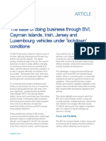 Article The Ease of Doing Business Through BVI Cayman Islands Irish Jersey and Luxembourg Vehicles