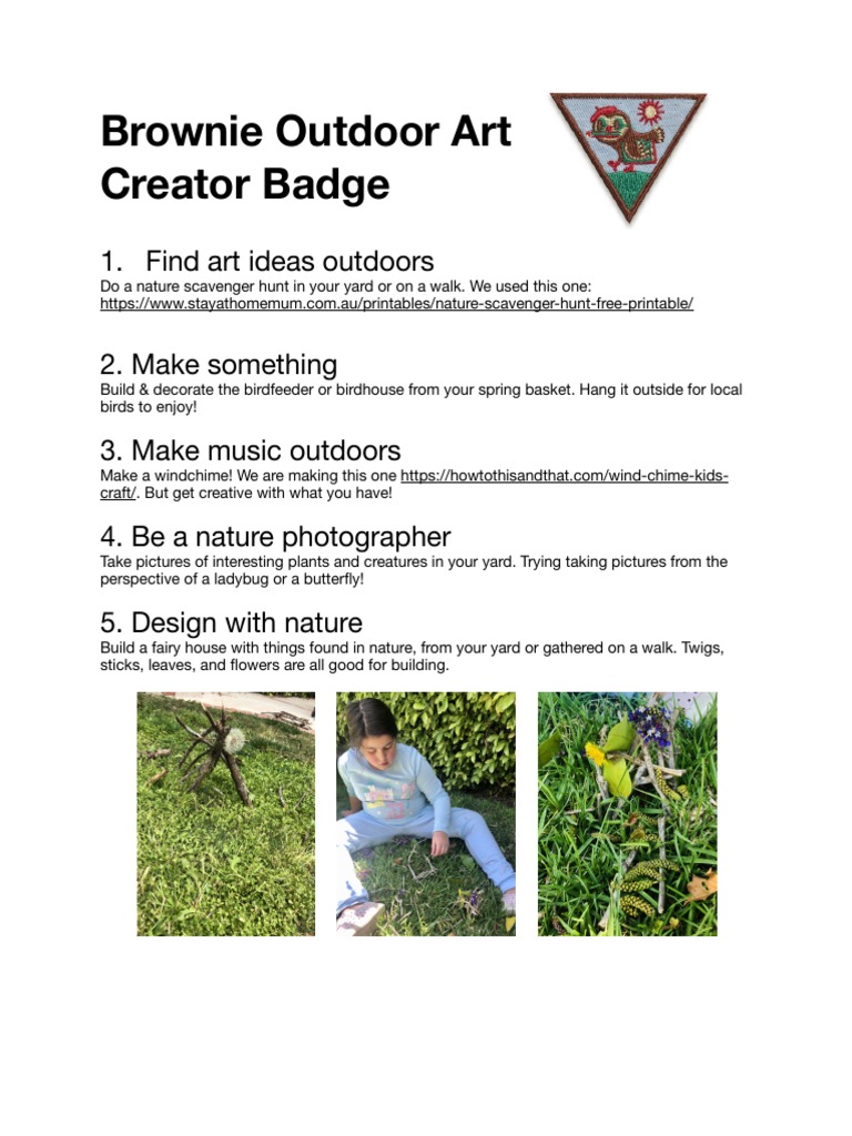Outdoor Art Creator Badge PDF