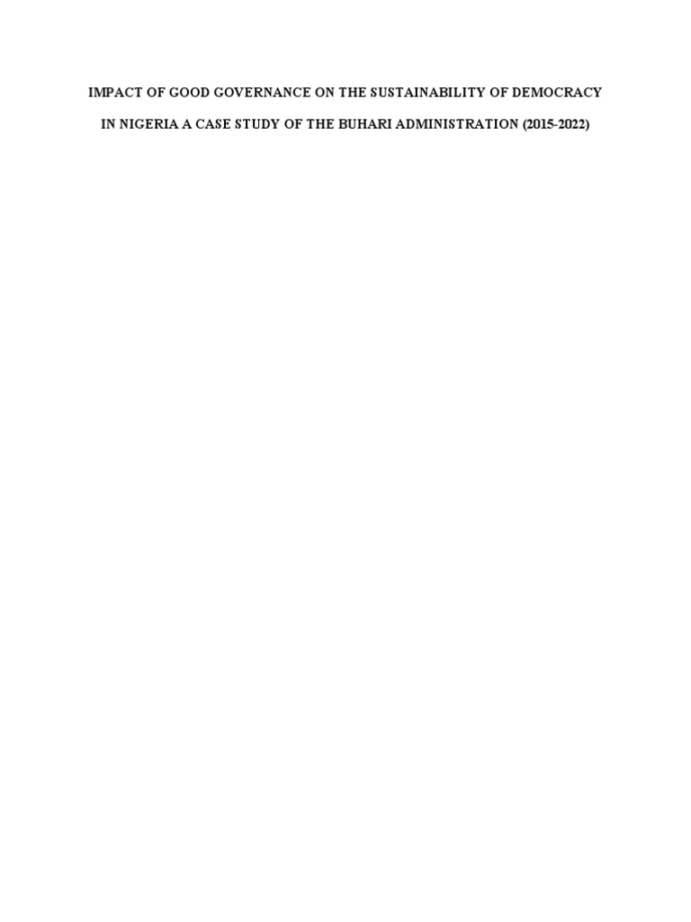 Good Governance and Democracy in Nigeria | PDF | Governance | Good ...