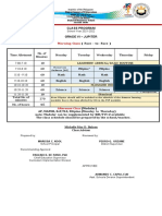 Class Schedule for Grade VI Earth