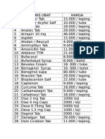 Daftar Obat Klinik