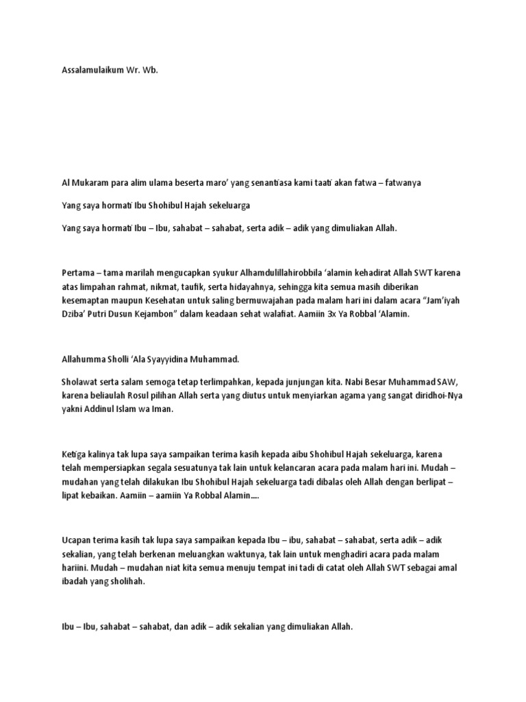 Pembawa Acara Diba' Putri | PDF