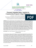 Forensic Schedule Delay Analysis in Construction Projects Using Primavera