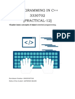 Programming in C++ 3330702 (PRACTICAL-12) : - Explain Basic Concepts of Object-Oriented Programming