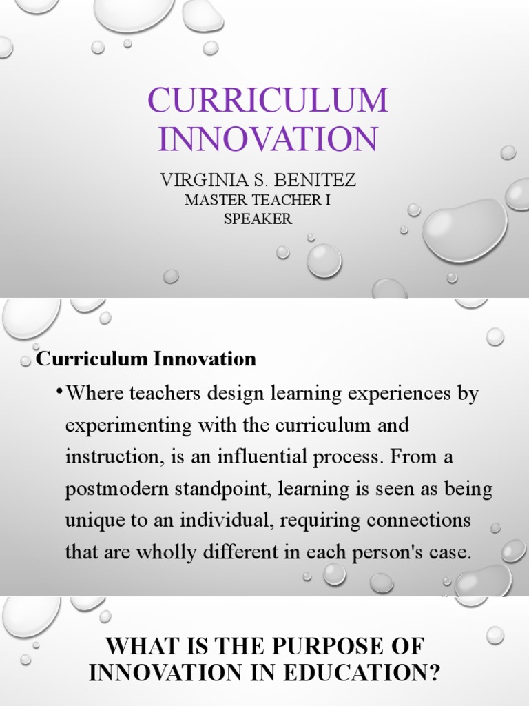 Curriculum Innovation Ppt Pdf Curriculum Teachers
