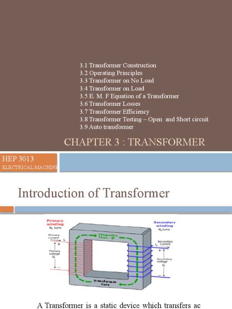 Chapter 3: Transformer: Electrical Machine | PDF | Transformer | Inductor