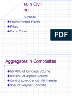 Aggregates in Civil Engineering: Base and Subbase Environmental Filters Fillers Dams Cores