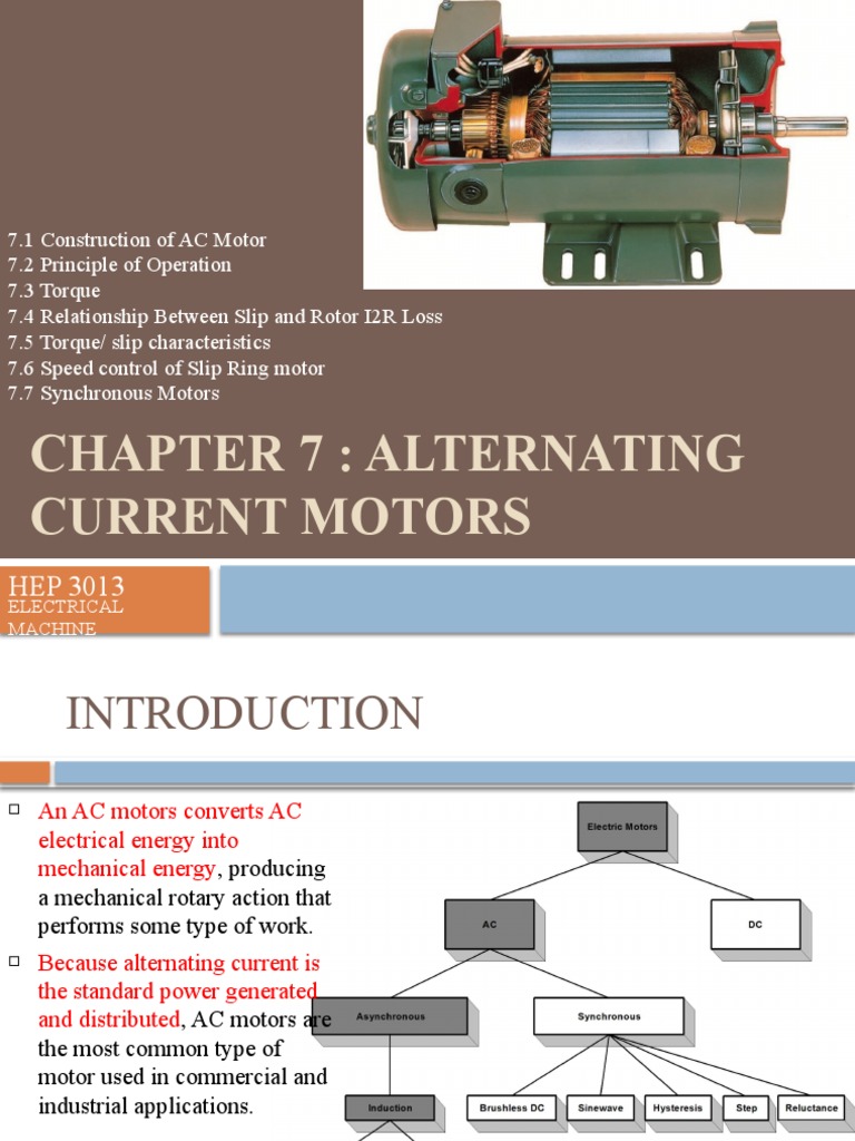 Chapter 7: Alternating Current Motors: Electrical Machine | PDF ...