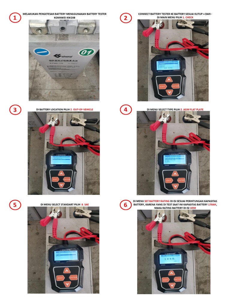 Panduan Battery Tester Konnwei KW208 PDF
