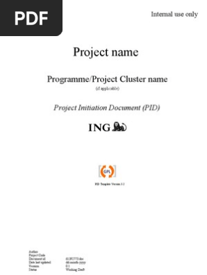Project Initiation Document (PID) -- Template