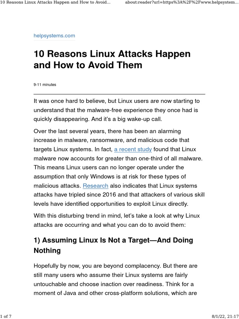 Why Not To Attack On Unix? : Hardening Linux and Unix Systems Against ...