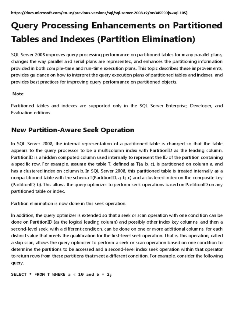 Enhancements in Partition Elimination | PDF | Database Index ...