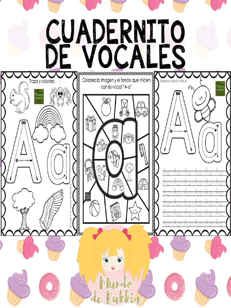 Cuaderno con tareas para aprender las vocales recopilado por Mundo de ...