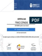 Certificado - Curso Censistas de Viviendas Particulares