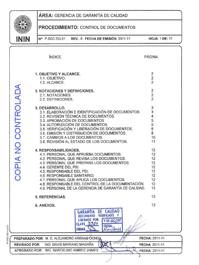 P Sgc Dg 01 Rev 6 Control De Documentos Pdf Archivo De