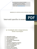 Interventii Specifice in Neurologie: Modulul 32: Neurologie Și Nursing Specific