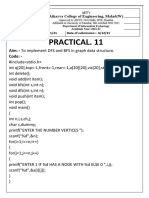 Practical. 11: Aim: - To Implement DFS and BFS in Graph Data Structure. Code