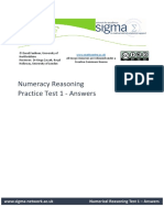 Numeracy Reasoning Test 1 Answers