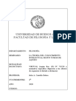 Programa del Sem. LA TEORÍA DEL CONOCIMIENTO INTELECTUAL SEGÚN TOMÁS DE AQUINO - J. CASTELLO DUBRA