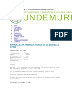 Formulas para Preparar Produtos