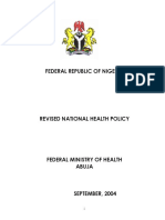 Nigeria Revised National Health Policy 2004