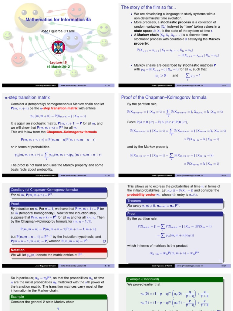 Markov Chains and Stochastic Processes | PDF | Markov Chain ...