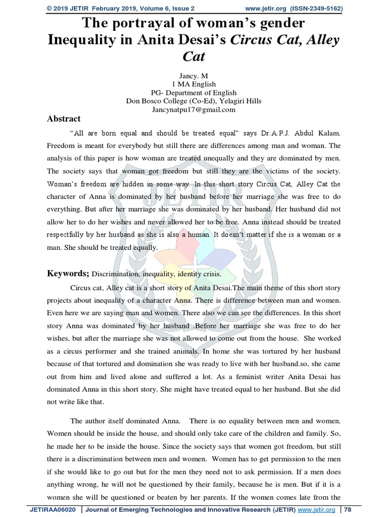 Research Paper On Circus Cat Alley Cat PDF Woman Gender Studies