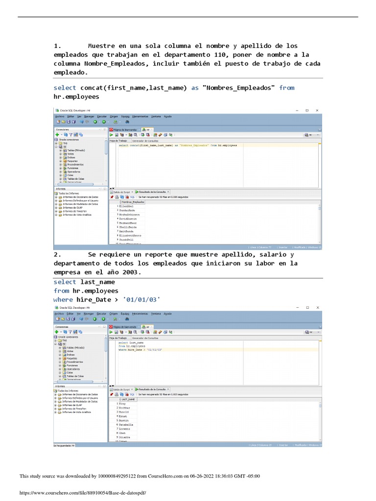 Consultas SQL para Gestión de Empleados | PDF | Economias